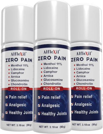 Pain Relief Roll-On Cooling Gel For Pain Relief, Muscle Aches, Arthritis, And Joint Support - 3.18 Oz Bottle (3)