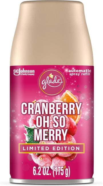 Glade Automatic Spray Refill, Air Freshener for Home and Bathroom, Cranberry Oh So Merry, 6.2 Oz