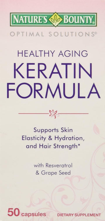 Natures Bounty Optimal Solutions Keratin Formula 500 Mg Capsules, 50 Count