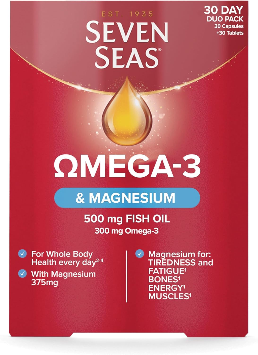 Seven Seas Omega-3 Fish Oil & Magnesium, Omega-3 + Vitamin D For Whole81 Grams