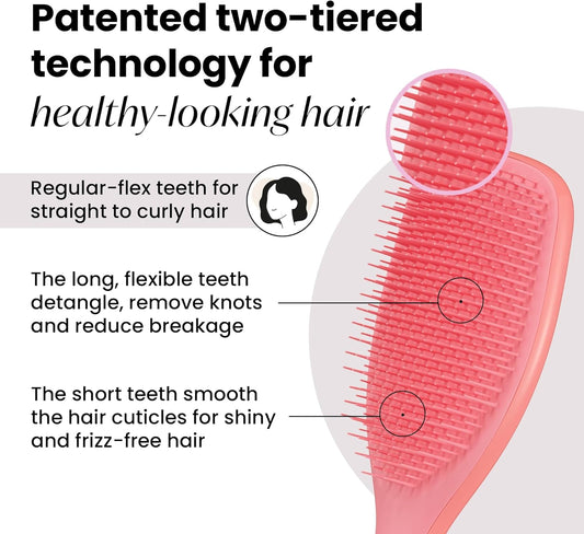 Tangle Teezer | The Large The Ultimate Detangler Hairbrush | Perfect For Long, Thick, Curly & Textured Hair | Two-Tiered Teeth For Gentle Detangling | Reduces Breakage| Ergonomic Handle | Salmon Pink