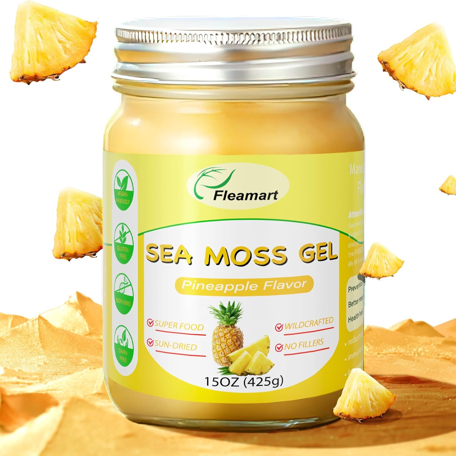 Sea Moss Gel - Natural Wildcrafted Irish Sea Moss Gel Non-Gmo, Elderberry Flavor 15 Oz