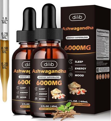 Organic Liquid Ashwagandha Drops For Women Men: Turmeric Flavor 7In1 Ashwagandha Energy Supplement -4 Oz Aswangdha - Ashwagandha Extract Tincture - Energy Stress And Mood Support - 2 Pack Vegan