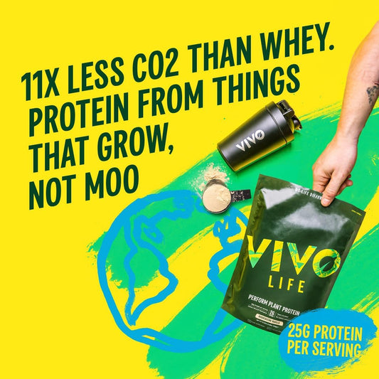 Vivo Life Perform Plant Protein Powder - Vegan Banana & Cinnamon, 26 Servings - 988G (34.85Oz) - Pea & Hemp Protein Blend With Bcaa