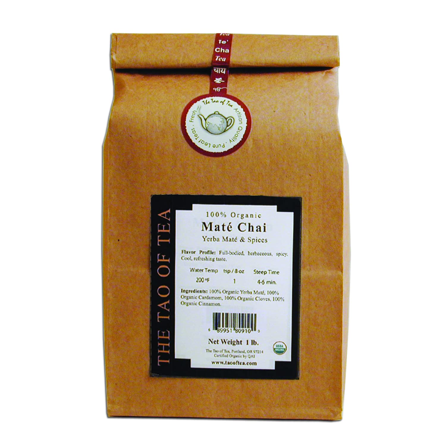 The Tao Of Tea Mate Chai, 100% Organic Yerba Mate Chai, 1-Pound