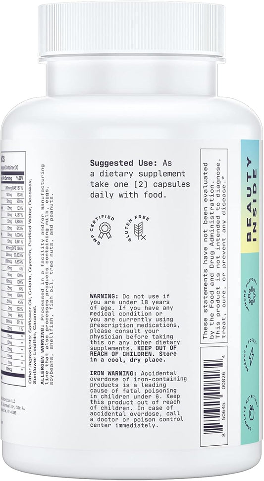 Alani Nu Women’S Multivitamin | Daily Supplement For Health And Immune System Support | Essential Vitamins | 1,000Mcg Biotin | Coq10 | 60 Softgels | 30 Servings