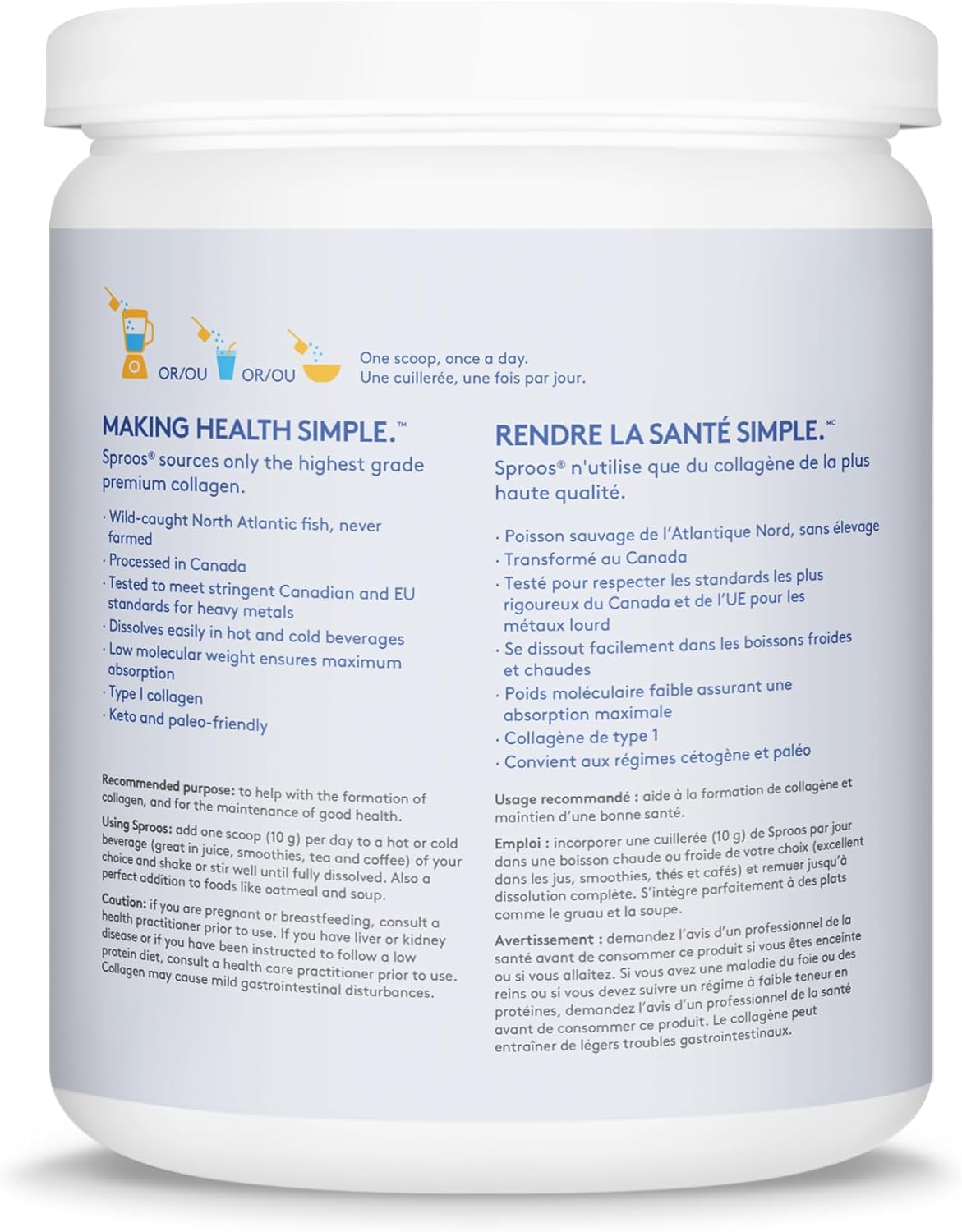 SPROOS - Marine Collagen - Beverage Powder - Hydrolised Collagen Peptides - Healthy Hair, Skin & Nails - Unflavoured (No Fishy Taste) - 40-Day Supply - 400 g : Amazon.co.uk: Health & Personal Care