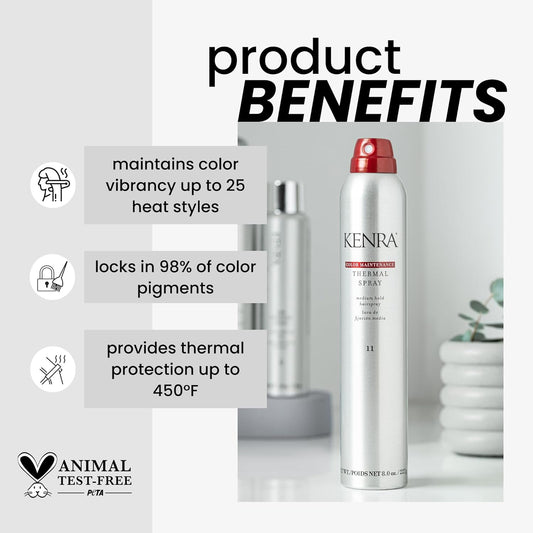 Kenra Color Maintenance Thermal Spray 11 | Color Protection Hairspray | Thermal Protection | Medium Hold Hairspray For Color Treaded Hair | All Hair Types