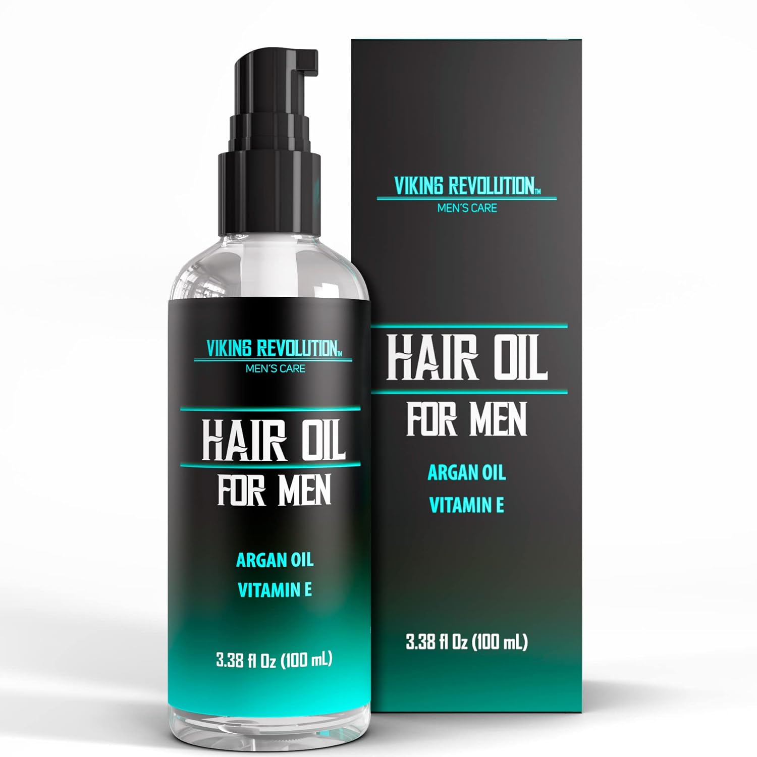 Viking Revolution Hydrating Hair Oil For Men - Mens Hair Oil Men With Vitamin E Dry Hair Oils With Argan Oil - Sunflower Seed Oil Hair Serum Repair, Hidrate Hair Treatment Oils (3.38 Fl Oz)