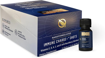 Quicksilver Scientific Immune Charge+ - Portable Wellness Shots With Elderberry, Vitamin C, E, K1, K2, 10,000 Iu Vitamin D For Optimal Immune System Support (12 Single Serving Shots)