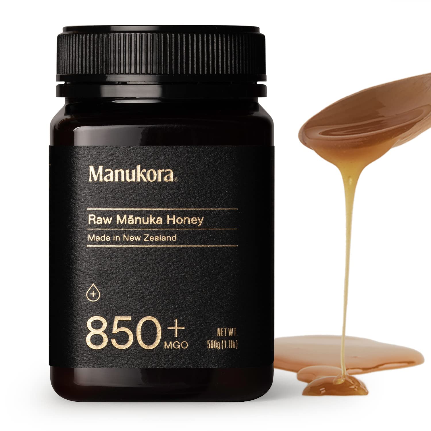 Manukora Raw Manuka Honey, Mgo 850+ From New Zealand, Non-Gmo, Monofloral, Traceable From Hive To Hand, Daily Digestive & Immune Support - 500G (1.1 Lb)