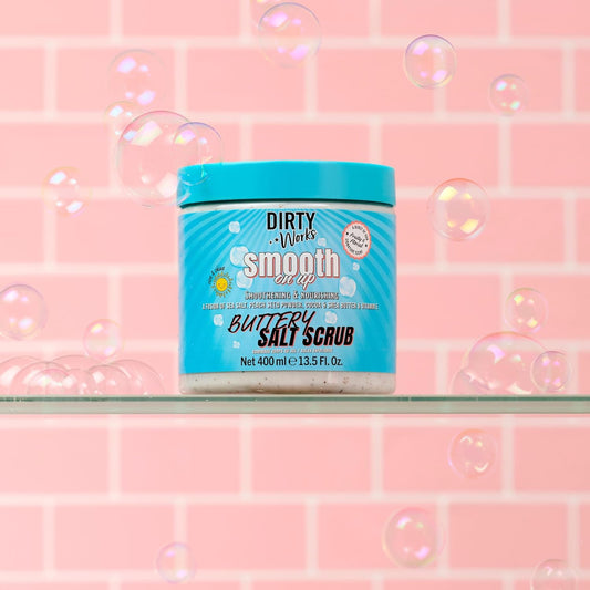 Body Scrub | Smooth On Up Buttery Salt Scrub | Natural Sea Salt Skin Exfoliant With Vitamin E 400Ml