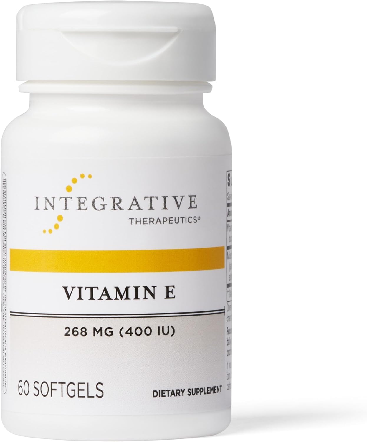 Integrative Therapeutics - Vitamin E - Tocopherol Form Of Vitamin E - Supports Heart Health & Promotes Antioxidant Activity* - 60 Softgels