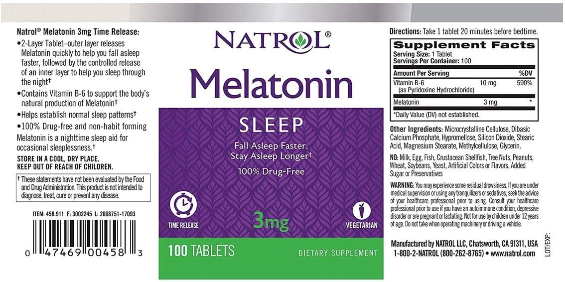 Natrol Melatonin Time Release Tablets, 3 Count