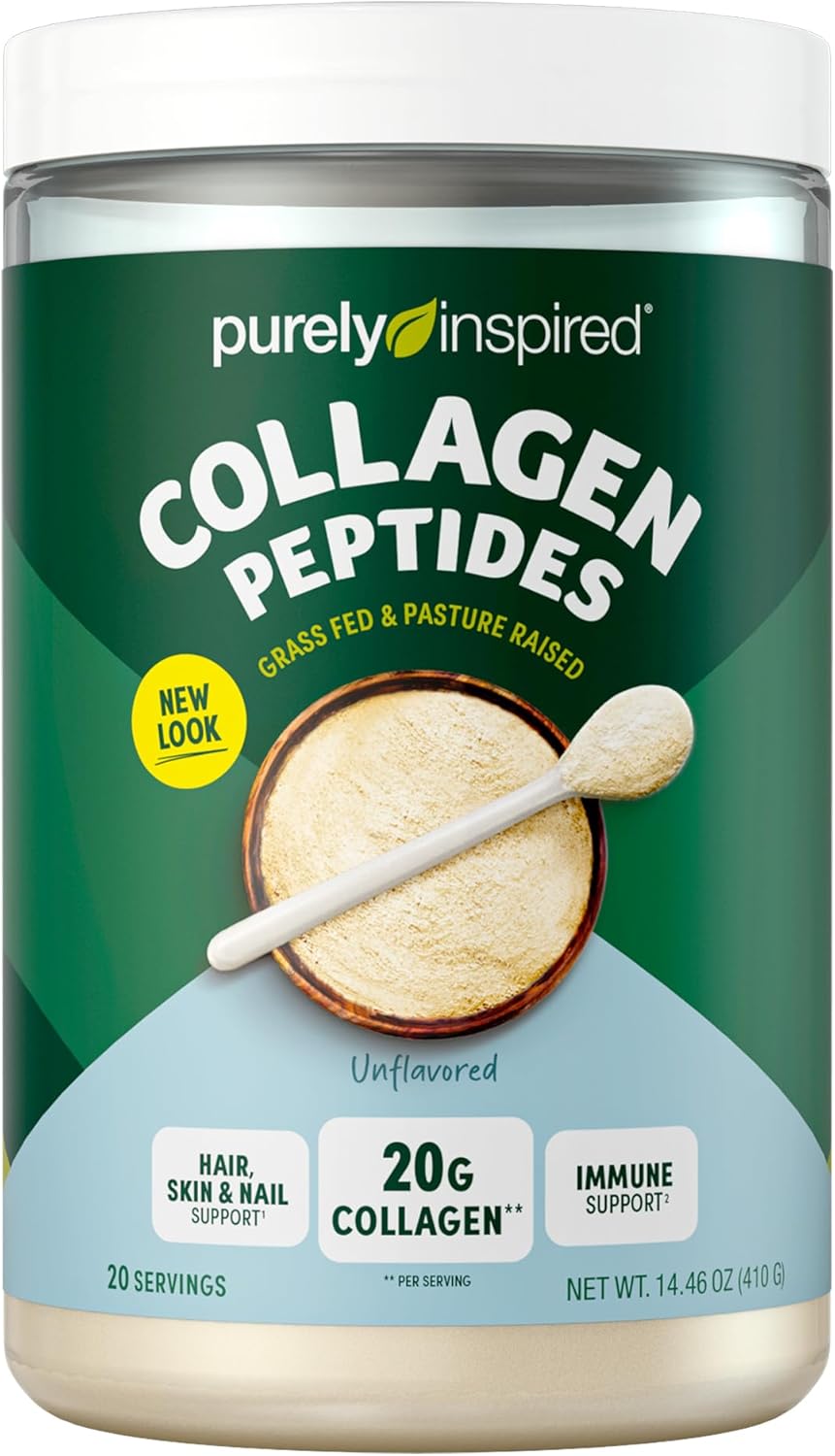 Purely Inspired Collagen Powder, Unflavored (20 Servings) - 20G Collagen Peptides Protein Powder For Women & Men - Grass-Fed & Pasture Raised - Gluten-Free, Paleo & Keto-Friendly Collagen Drink