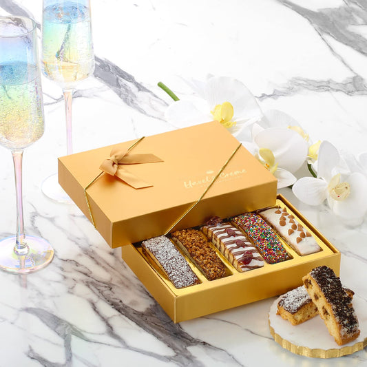 Biscotti Gift Basket - Biscotti Cookies Gift - Graduation Gift - Chocolate Food Gifts For Him Or Her - Gourmet Cookie Gift For Birthday, Holiday, Thank You, Well Wishes