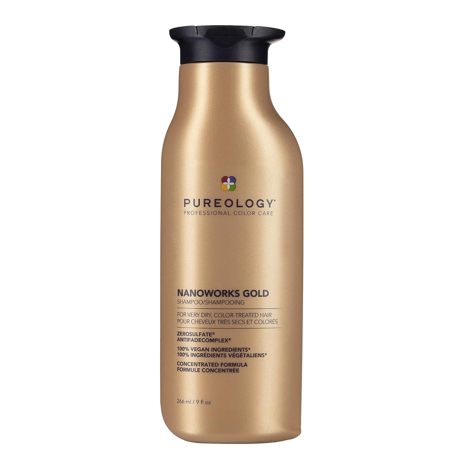 Pureology Nanoworks Gold Shampoo | For Very Dry, Color-Treated Hair | Renews Softness & Shine | Sulfate-Free | Vegan