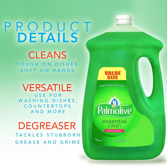 Palmolive Dishwashing Liquid - 90 oz. Palmolive Dish Soap Liquid - With 6 Multi-Purpose Scrub Sponges for Cleaning Dishes, Pots and Pans