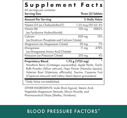 MICHAEL'S Health Naturopathic Programs Blood Pressure Factors - 180 Vegetarian Tablets, Pack of 2 - Provides Fluid Balance Support - Kosher - 60 Servings