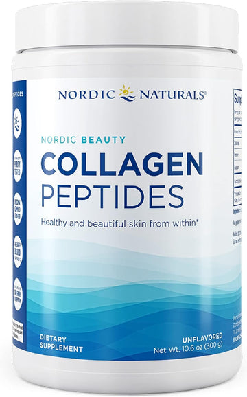 Nordic Naturals Nordic Beauty Collagen Peptides, Unflavored - 10.6 Ounces - Collagen Supplement For Skin Health And Elasticity, Collagen Peptide Powder For Hot And Cold Beverages, 30 Servings