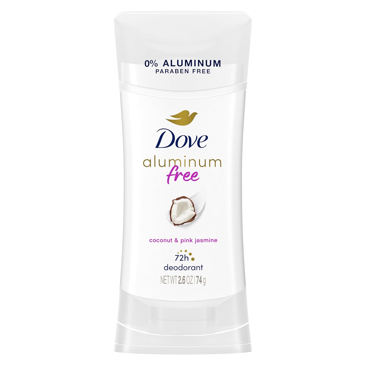 Dove Aluminum Free Deodorant For Women Coconut And Pink Jasmine 72 Hour Odor Protection 2.6 Oz