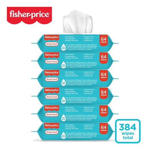 Fisher-Price Wipes, Plant-Based, 384 Count