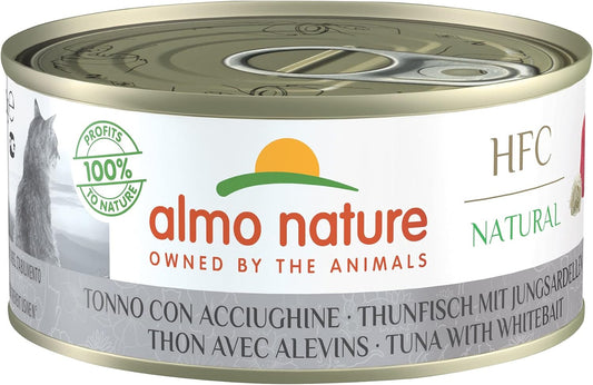 24 x Almo Nature Hfc Natural Wet Cat Tin - Tuna With Whitebait 150g :Pet Supplies