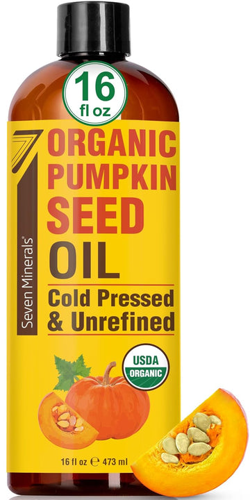 New Pumpkin Seed Oil For Hair Growth, Face, & Body - Big 16Oz Bottle - Usda Organic, Cold-Pressed, & Hexane Free - Lightweight, Non-Greasy, & Deeply Moisturizing For Scalp, Skin, & Hair