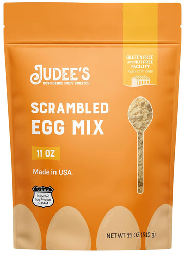 Judee’s Scrambled Egg Mix 11oz - Pasteurized, 100% Non-GMO,Gluten-Free & Nut-Free - For Baking and Homemade Scrambled Eggs - Made from Real Eggs and Real Dairy - Great for Travel Needs - Made in USA