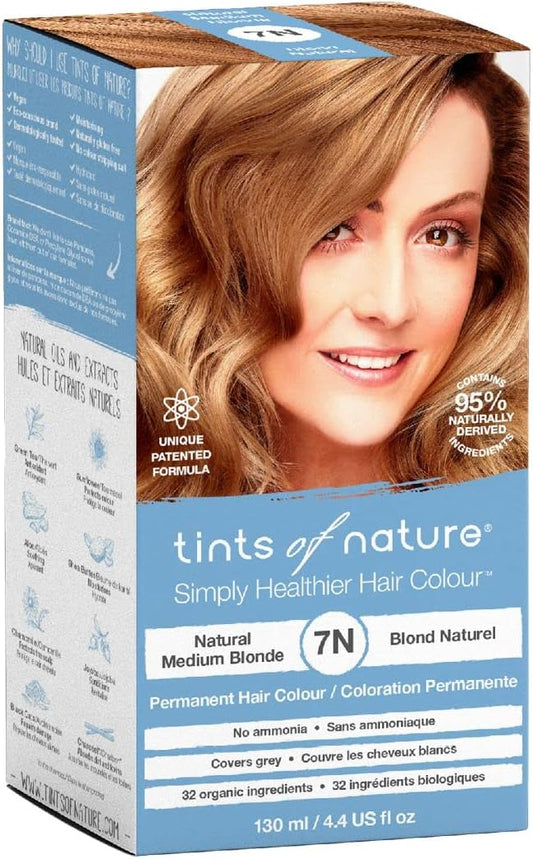 Tints Of Nature 7R Soft Copper Blonde Permanent Hair Dye, Nourishes Hair And Covers Greys, Ammonia-Free, 130Ml