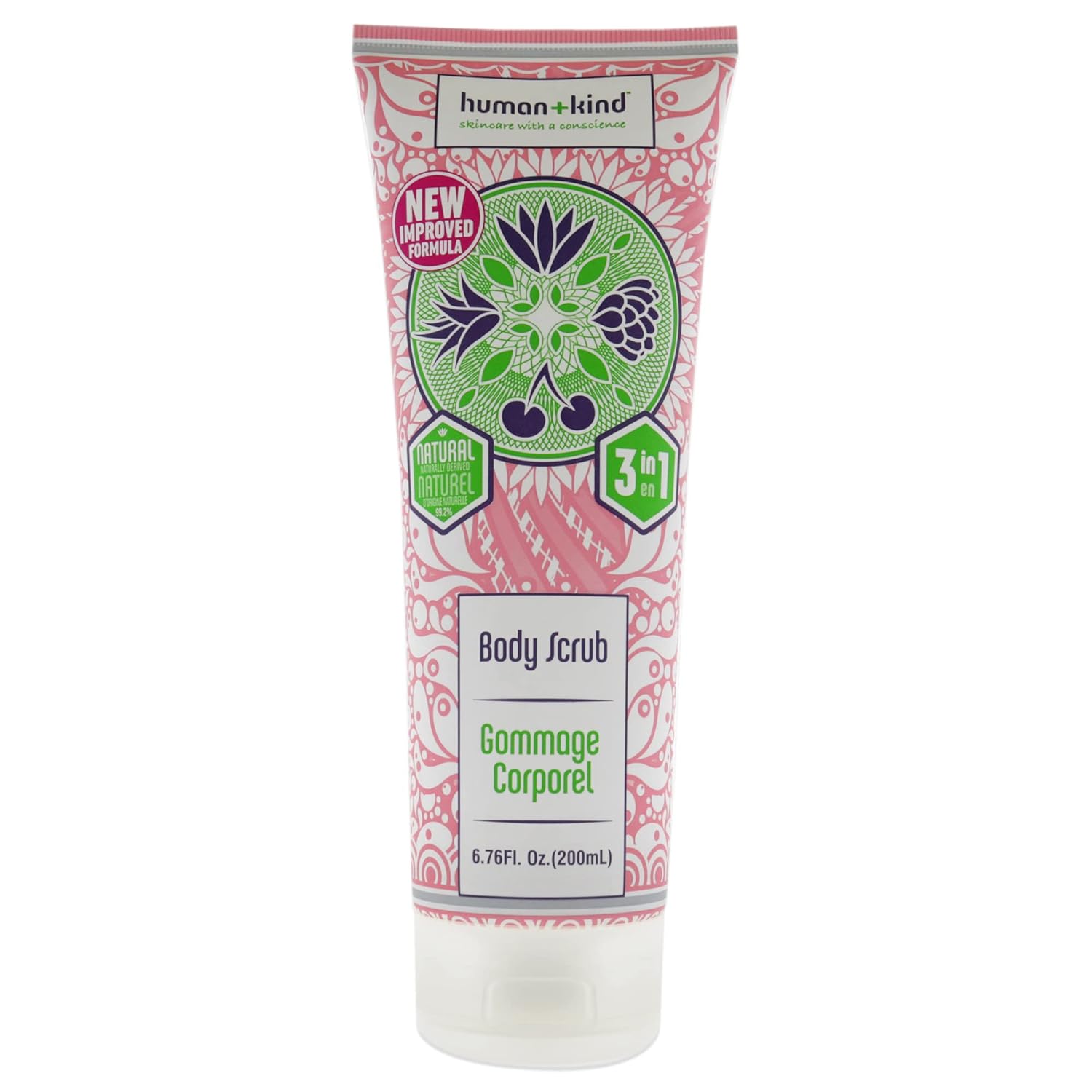 Human+Kind Body Scrub - Exfoliating, Hydrating Body Polish That Scrubs Away Dead Skin Cells - Clarifying Treatment For Soft, Smooth Skin With Bamboo Extract Beads - Vegan And Cruelty Free - 6.76 Oz
