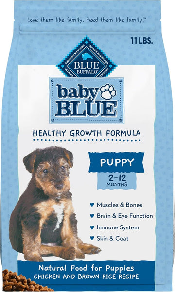 Blue Buffalo Baby Blue Natural Dry Food For Puppies, Healthy Growth Formula With Dha, Savory Chicken Recipe, 11-Lb. Bag