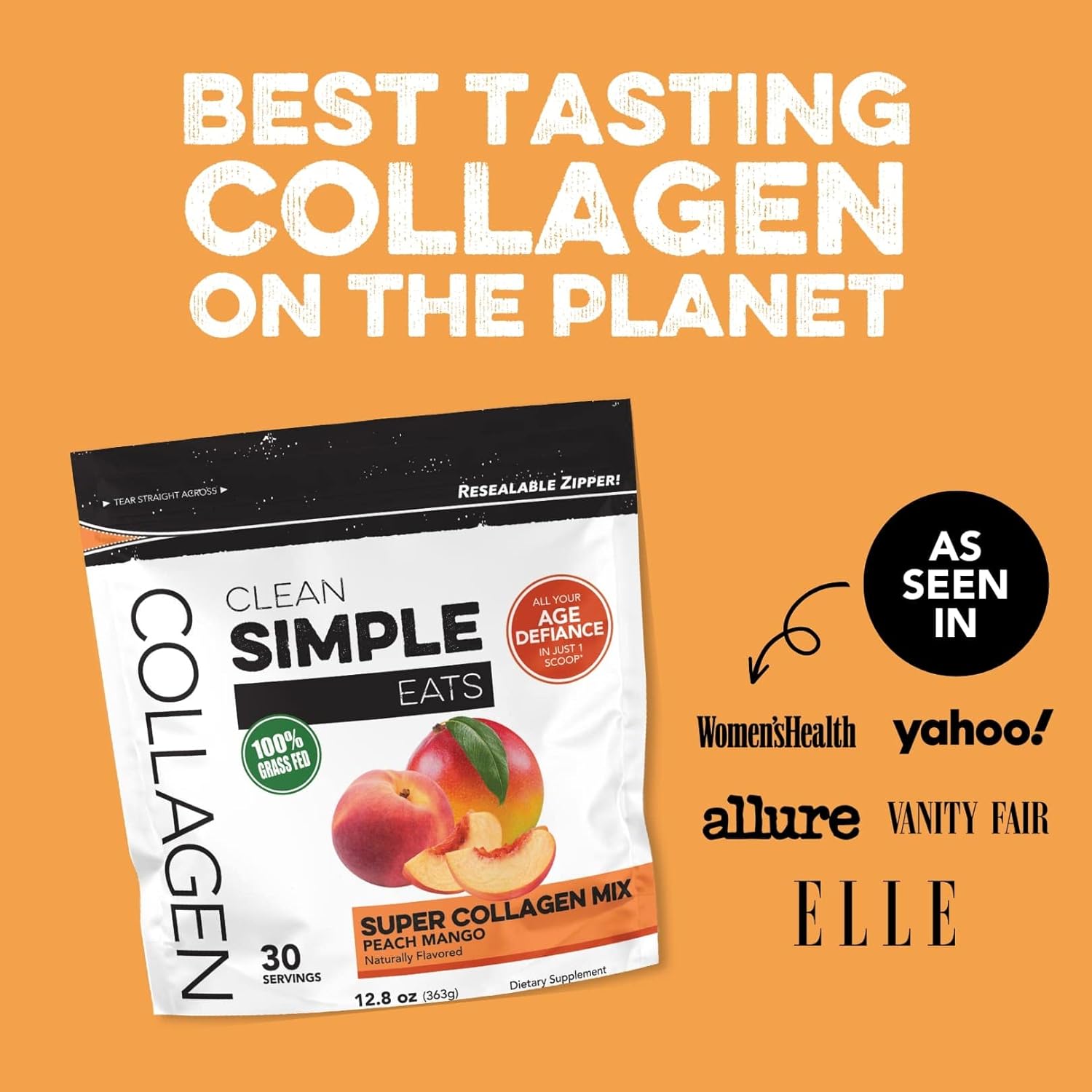 Clean Simple Eats Collagen (Peach Mango) : Health & Household