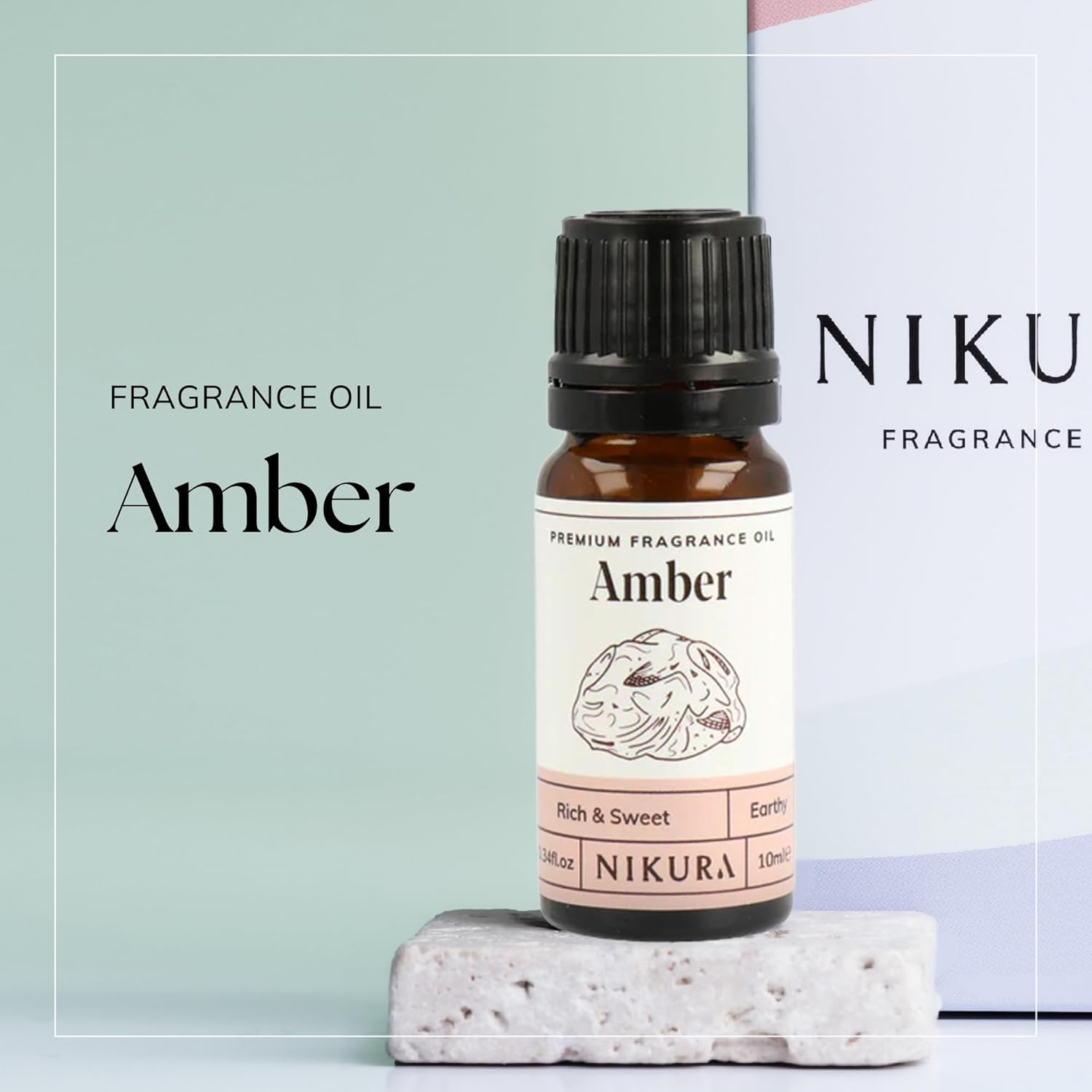 Nikura Amber Fragrance Oil - 10ml | Perfect for Soap Making, Candle Making, Wax Melts, Diffuser | Great for use in Bath Bombs, Perfume Oil, Perfume Scents, Potpourri | Vegan & UK Made : Amazon.co.uk: Home & Kitchen