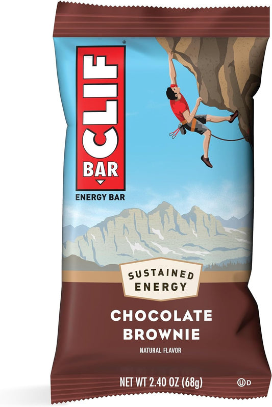 CLIF BAR - Chocolate Brownie Flavor - Made with Organic Oats - Non-GMO - Plant Based - Energy Bars - 2.4 oz. (6 Pack)