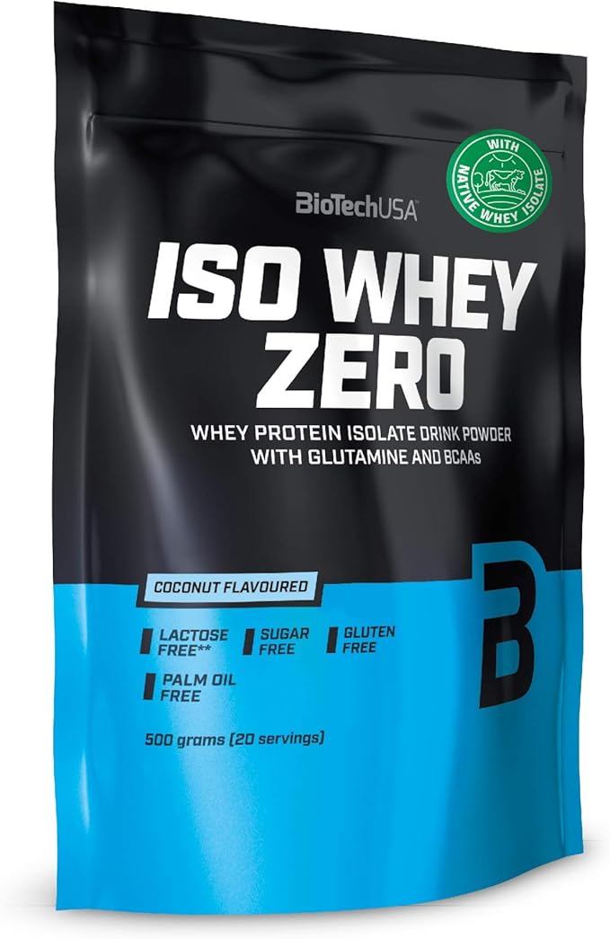 BioTechUSA Iso Whey Zero – Coconut, 500 g  Premium Grass-Fed Whey Protein Isolate | Enzyme-Free | Sugar-Free | Gluten-Free | Lean Muscle Growth & Recovery Formula