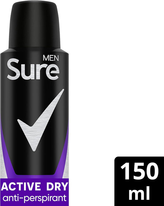 Sure Men Active Dry Anti-Perspirant, 150Ml
