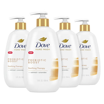 Dove Prebiotic Boost Hand Wash Soothing Therapy 4 Count For Lasting Softness, With Oatmeal & Ceramides