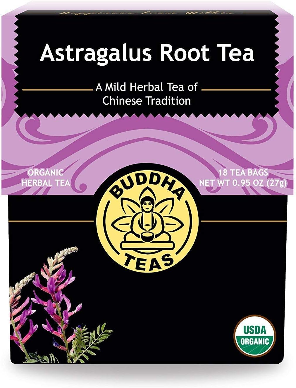 Buddha Teas Organic Astragalus Root Tea - Ou Kosher, Usda Organic, Ccof Organic, 18 Bleach-Free Tea Bag