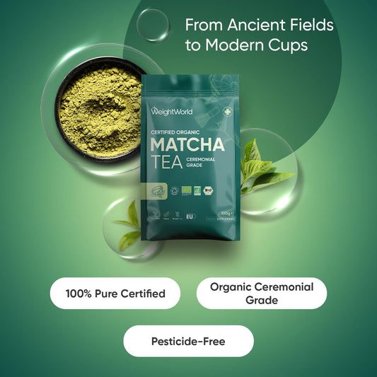 Ceremonial Grade Matcha Green Tea Powder | 100G Organic Matcha Powder | Soil Association Certified | No Fillers & Pesticides | Vegan-Friendly
