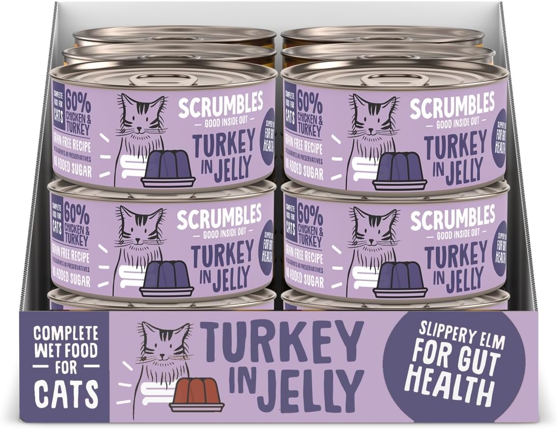 Scrumbles Natural Wet Cat Food, Turkey in Jelly 18x 80g