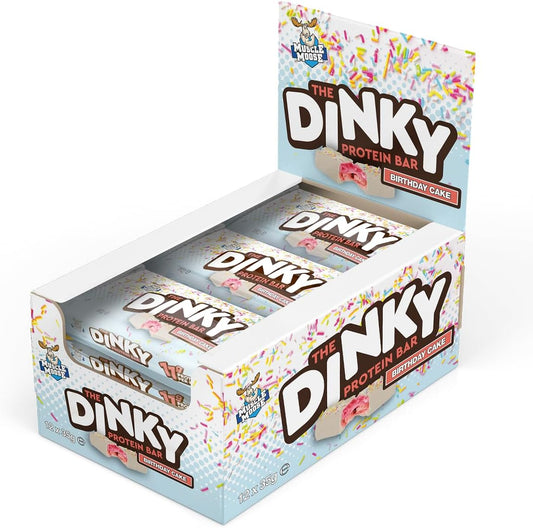 Muscle Moose Dinky Protein Bar 12x35g Birthday Cake : Amazon.co.uk: Health & Personal Care