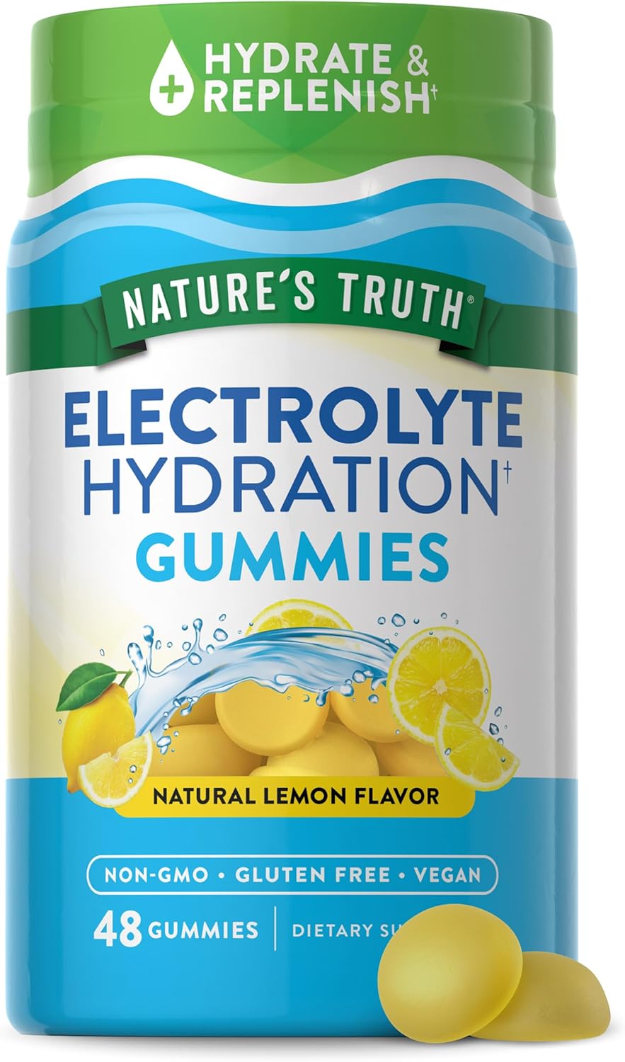 Nature'S Truth Electrolyte Gummies For Hydration | 48 Count | Vegan, Non-Gmo & Gluten Free Supplement | Lemon Flavor