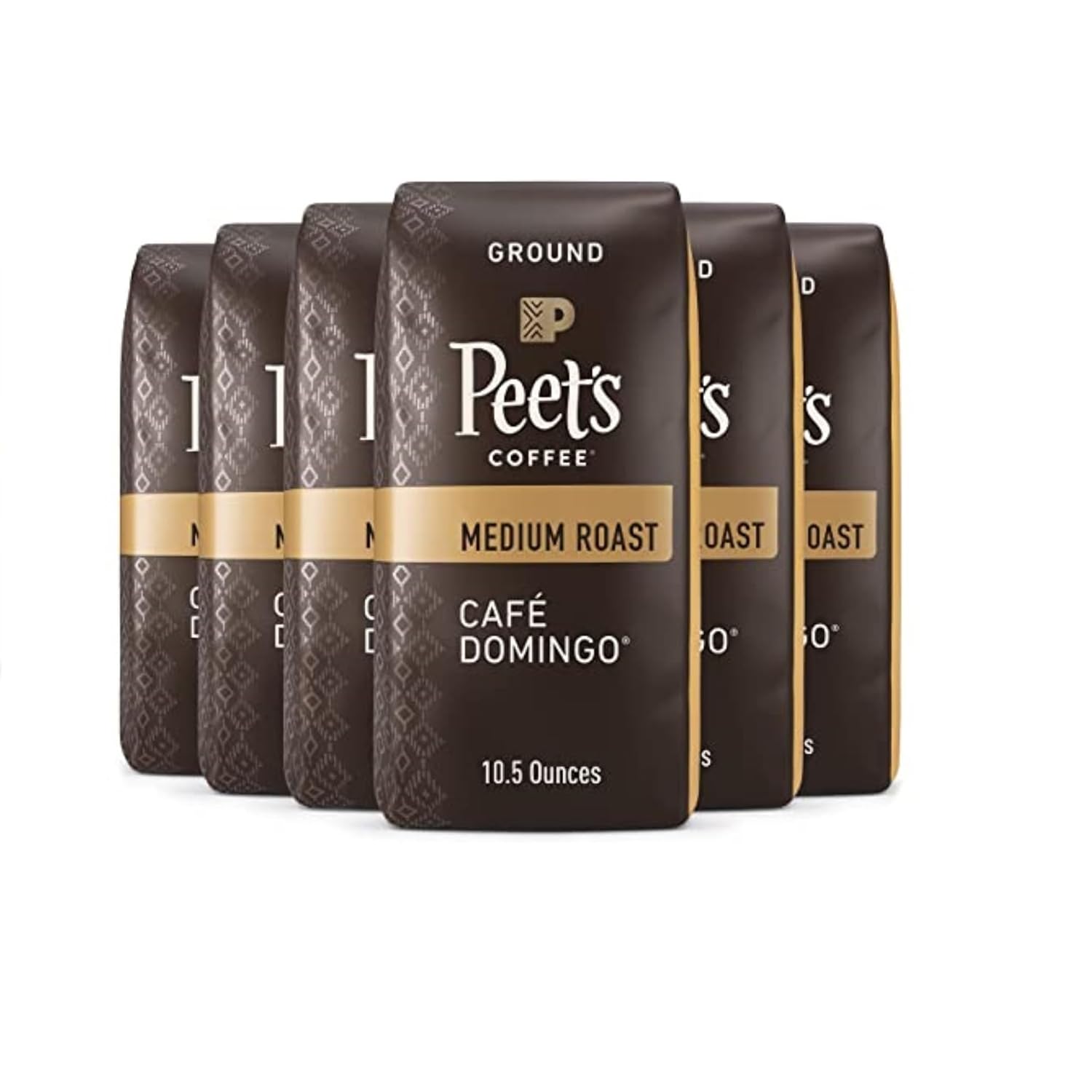 Peet's Coffee, Medium Roast Ground Coffee - Cafe Domingo 10.5 Ounce (Pack of 6)