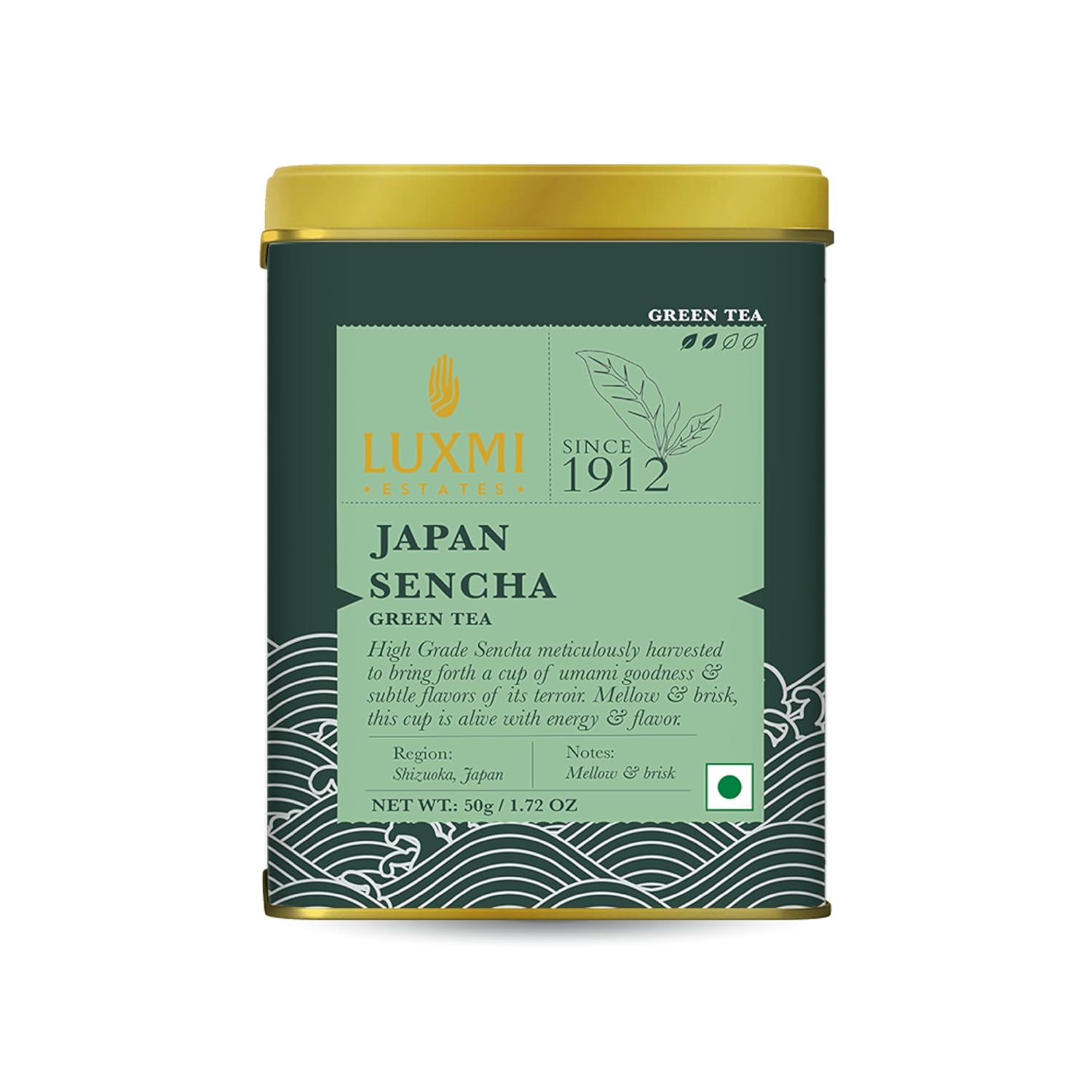 Luxmi Estates - Japanese Sencha Green Tea - 50G (25 Cups) | Authentic Japanese Sencha Tea By First Leaves | Mild, Rich & Refreshing Premium Tea