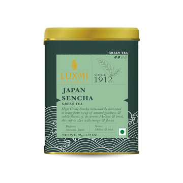 Luxmi Estates - Japanese Sencha Green Tea - 50G (25 Cups) | Authentic Japanese Sencha Tea By First Leaves | Mild, Rich & Refreshing Premium Tea