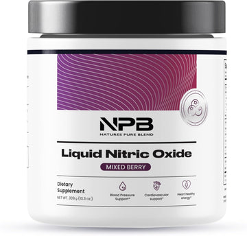 Nature'S Pure Blend Liquid Nitric Oxide Blood Pressure Support Drink - Blood Circulation/Heart Heatlh - 5,000 Mg Powder - Nitric Oxide Naturally Flavored Drink - Amino Energy (Mixed Berry)