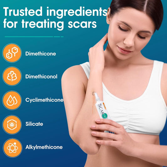 Scarmd Medical Grade Silicone Scar Gel Treatment,Keloid Bump Removal,Fades Scars From Surgery, Burn Scar,Face Belly Piercings, C Section, Cuts,Scratch,Scars Removal Treatment,Reduces Discomfort, 6G