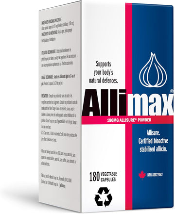 Allimax 180Mg 180 Capsules. Supports Your Body’S Immune Function Through Natural Allicin, A Potent Organosulphur Compound Extracted From Clean And Sustainable Spanish Grown Garlic