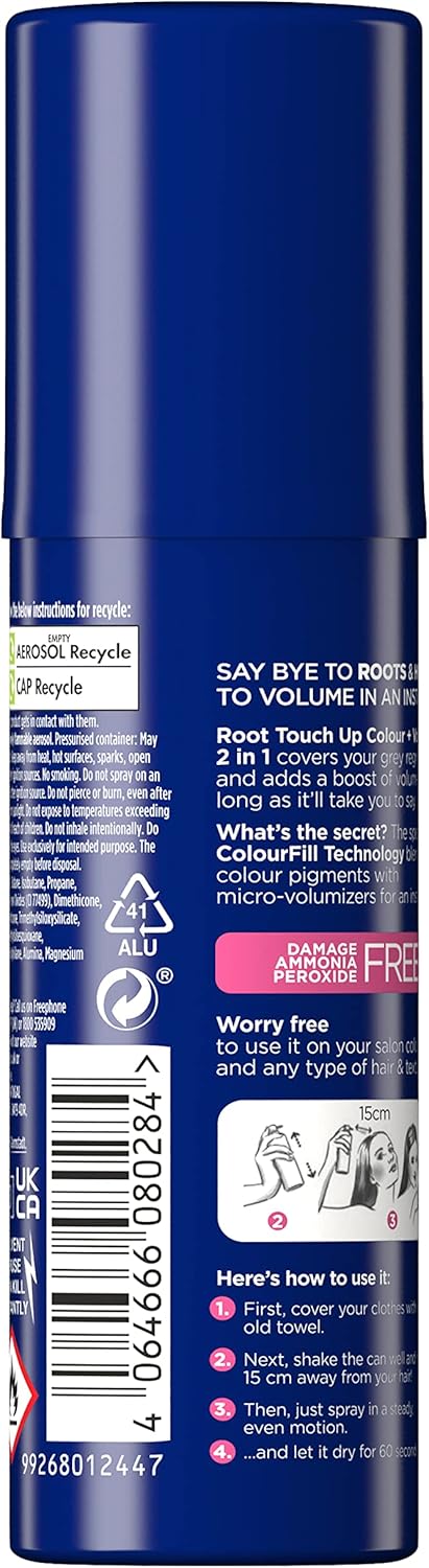 Clairol Root Touch Up Color + Volume 2 In 1 Spray Black, 75Ml